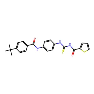 N-[[4-[(4-tert-butylbenzoyl)amino]phenyl]carbamothioyl]thiophene-2-carboxamide structure
