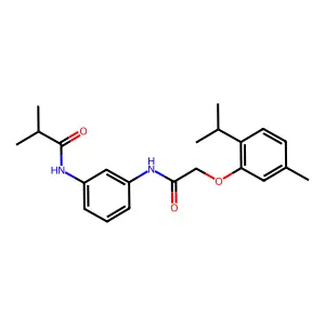 2-methyl-N-[3-[[2-(5-methyl-2-propan-2-ylphenoxy)acetyl]amino]phenyl]propanamide structure