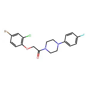 2-(4-Bromo-2-chlorophenoxy)-1-[4-(4-fluorophenyl)piperazin-1-yl]ethanone structure