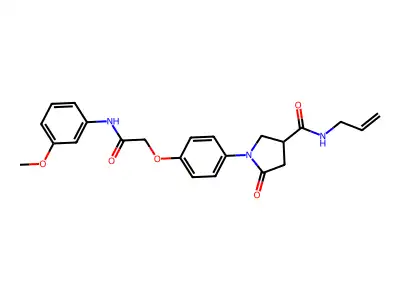 1-[4-[2-(3-methoxyanilino)-2-oxoethoxy]phenyl]-5-oxo-N-prop-2-enylpyrrolidine-3-carboxamide structure