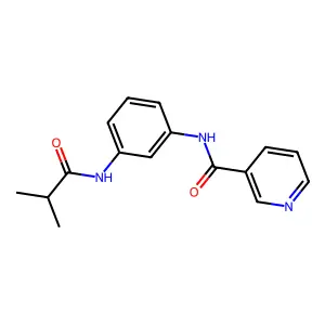 N-[3-(2-methylpropanoylamino)phenyl]pyridine-3-carboxamide structure