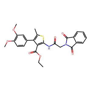 ethyl 4-(3,4-dimethoxyphenyl)-2-(2-(1,3-dioxoisoindolin-2-yl)acetamido)-5-methylthiophene-3-carboxylate structure