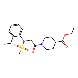 ethyl 1-[N-(2-ethylphenyl)-N-(methylsulfonyl)glycyl]piperidine-4-carboxylate structure