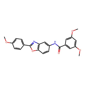 3,5-dimethoxy-N-[2-(4-methoxyphenyl)-1,3-benzoxazol-5-yl]benzamide structure