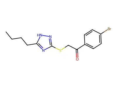 1-(4-bromophenyl)-2-[(5-butyl-4H-1,2,4-triazol-3-yl)sulfanyl]ethanone structure