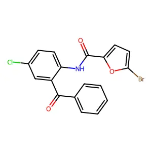 N-(2-苯甲酰-4-氯苯基)-5-溴-2-呋喃甲酰胺 structure