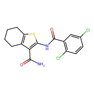 2-(2,5-Dichlorobenzamido)-4,5,6,7-tetrahydrobenzo[b]thiophene-3-carboxamide structure