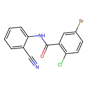 5-bromo-2-chloro-N-(2-cyanophenyl)benzamide structure