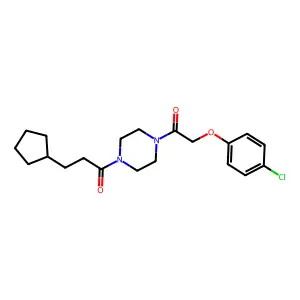 1-[4-[2-(4-Chlorophenoxy)acetyl]piperazin-1-yl]-3-cyclopentylpropan-1-one structure