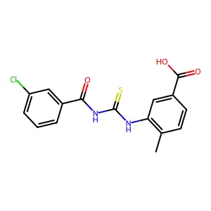 3-[(3-Chlorobenzoyl)carbamothioylamino]-4-methylbenzoic acid structure