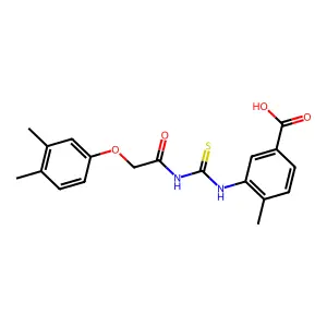 3-({[(3,4-Dimethylphenoxy)acetyl]carbamothioyl}amino)-4-methylbenzoic acid structure