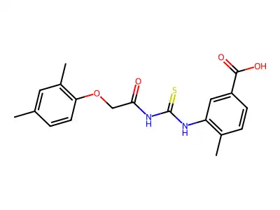 3-[[2-(2,4-Dimethylphenoxy)acetyl]carbamothioylamino]-4-methylbenzoic acid structure