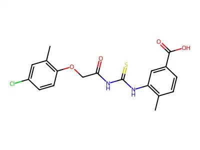 3-[[2-(4-Chloro-2-methylphenoxy)acetyl]carbamothioylamino]-4-methylbenzoic acid structure