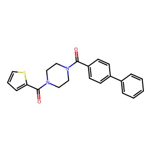 Biphenyl-4-yl[4-(thiophen-2-ylcarbonyl)piperazin-1-yl]methanone structure