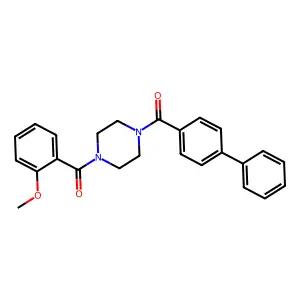 [4-(2-Methoxybenzoyl)piperazin-1-yl]-(4-phenylphenyl)methanone structure