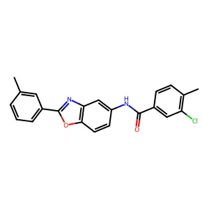 3-chloro-4-methyl-N-[2-(3-methylphenyl)-1,3-benzoxazol-5-yl]benzamide structure