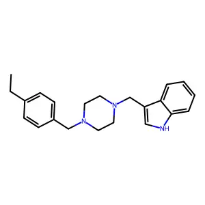 3-[[4-[(4-ethylphenyl)methyl]piperazin-1-yl]methyl]-1H-indole structure