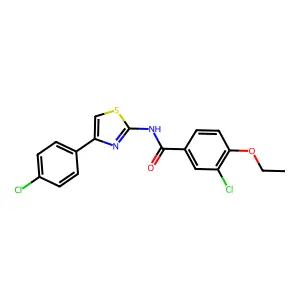 3-chloro-N-[4-(4-chlorophenyl)-1,3-thiazol-2-yl]-4-ethoxybenzamide structure