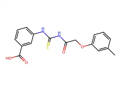 3-[[2-(3-Methylphenoxy)acetyl]carbamothioylamino]benzoic acid structure