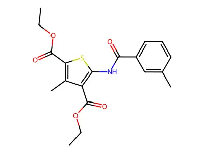 Diethyl 3-methyl-5-(3-methylbenzamido)thiophene-2,4-dicarboxylate structure