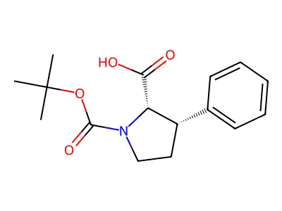 RACEMIC BOC-CIS-3-PHENYL-PYRROLIDINE-2-CARBOXYLIC ACID structure