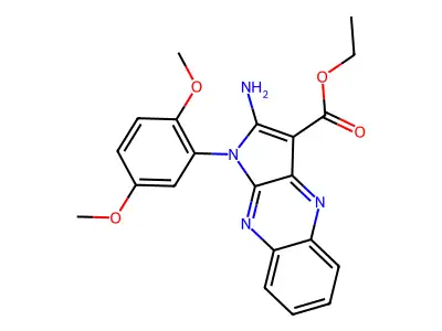 Ethyl 2-amino-1-(2,5-dimethoxyphenyl)pyrrolo[3,2-b]quinoxaline-3-carboxylate structure