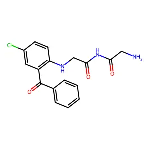 Acetamide, 2-((aminoacetyl)amino)-N-(2-benzoyl-4-chlorophenyl)- structure