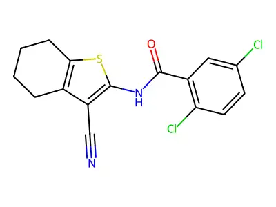 2,5-dichloro-N-(3-cyano-4,5,6,7-tetrahydro-1-benzothiophen-2-yl)benzamide structure