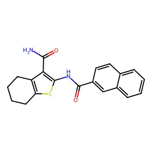 2-(2-Naphthamido)-4,5,6,7-tetrahydrobenzo[b]thiophene-3-carboxamide structure