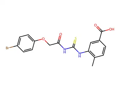 3-[[2-(4-Bromophenoxy)acetyl]carbamothioylamino]-4-methylbenzoic acid structure