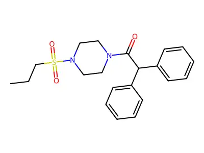 2,2-Diphenyl-1-(4-propylsulfonylpiperazin-1-yl)ethanone structure