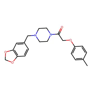 1-[4-(1,3-Benzodioxol-5-ylmethyl)piperazin-1-yl]-2-(4-methylphenoxy)ethanone structure