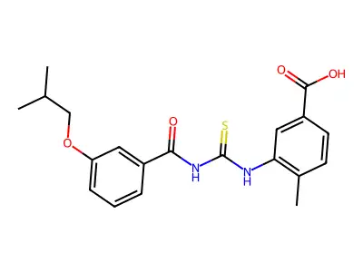 4-Methyl-3-[[3-(2-methylpropoxy)benzoyl]carbamothioylamino]benzoic acid structure