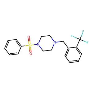 1-(Phenylsulfonyl)-4-[2-(trifluoromethyl)benzyl]piperazine structure