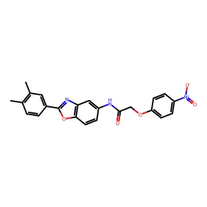 N-[2-(3,4-dimethylphenyl)-1,3-benzoxazol-5-yl]-2-(4-nitrophenoxy)acetamide structure