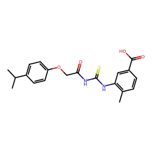4-Methyl-3-[({[4-(propan-2-yl)phenoxy]acetyl}carbamothioyl)amino]benzoic acid structure