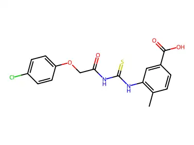 3-[[2-(4-Chlorophenoxy)acetyl]carbamothioylamino]-4-methylbenzoic acid structure