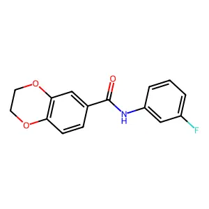 N-(3-fluorophenyl)-2,3-dihydro-1,4-benzodioxine-6-carboxamide structure