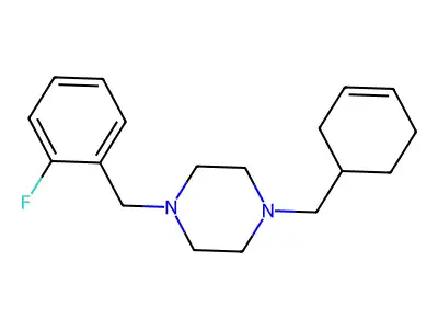1-(Cyclohex-3-en-1-ylmethyl)-4-[(2-fluorophenyl)methyl]piperazine structure