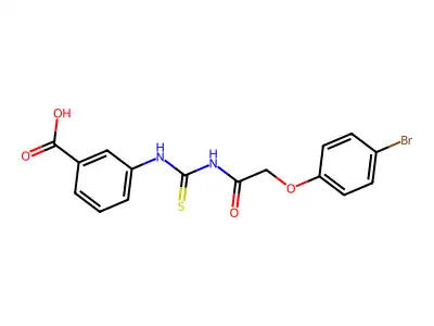 3-[[2-(4-Bromophenoxy)acetyl]carbamothioylamino]benzoic acid structure