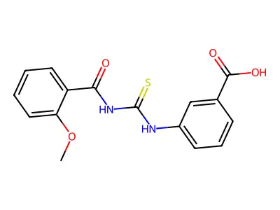 3-[(2-Methoxybenzoyl)carbamothioylamino]benzoic acid structure