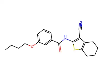 3-butoxy-N-(3-cyano-4,5,6,7-tetrahydro-1-benzothiophen-2-yl)benzamide structure