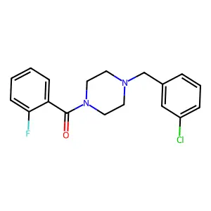 [4-[(3-Chlorophenyl)methyl]piperazin-1-yl]-(2-fluorophenyl)methanone structure