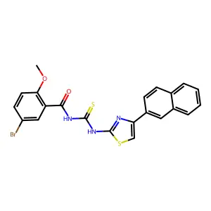 5-bromo-2-methoxy-N-[(4-naphthalen-2-yl-1,3-thiazol-2-yl)carbamothioyl]benzamide structure
