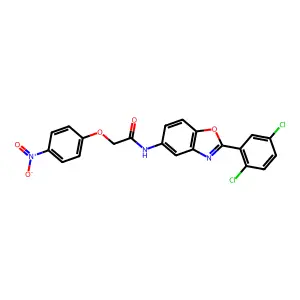 N-[2-(2,5-dichlorophenyl)-1,3-benzoxazol-5-yl]-2-(4-nitrophenoxy)acetamide structure