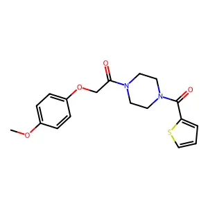 1-[(4-Methoxyphenoxy)acetyl]-4-(2-thienylcarbonyl)piperazine structure