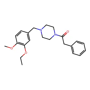 1-[4-[(3-Ethoxy-4-methoxyphenyl)methyl]piperazin-1-yl]-2-phenylethanone structure