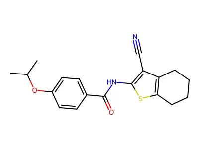 N-(3-cyano-4,5,6,7-tetrahydro-1-benzothiophen-2-yl)-4-(propan-2-yloxy)benzamide structure