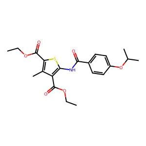 Diethyl 5-(4-isopropoxybenzamido)-3-methylthiophene-2,4-dicarboxylate structure