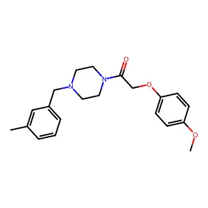 2-(4-Methoxyphenoxy)-1-[4-[(3-methylphenyl)methyl]piperazin-1-yl]ethanone structure